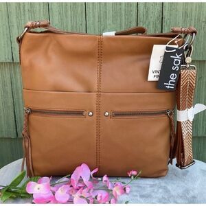 THE SAK Ashland Leather Bucket Shoulder Bag Purse